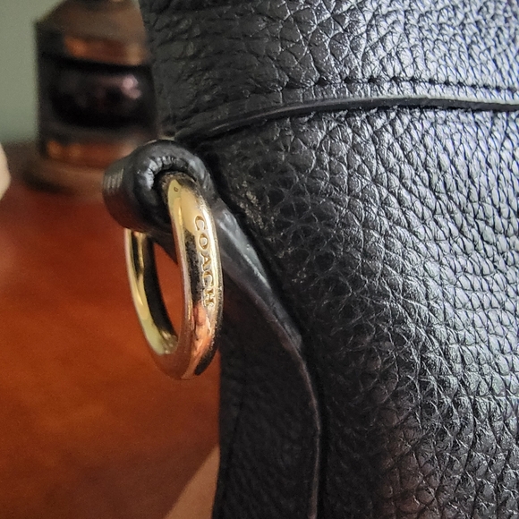 Coach Black Pebbled Leather Tote F54687 - Picture 7 of 16